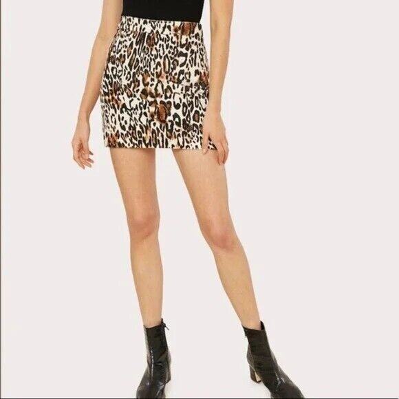 Milly Leopard Print Modern Mini Skirt‎ Size 0 NWT - Picture 1 of 7